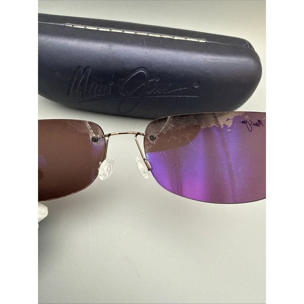 RARE Maui Jim MJ-SPORT  MJ-502-02  PURE TITANIUM Frames/Rimless includes MJ Case